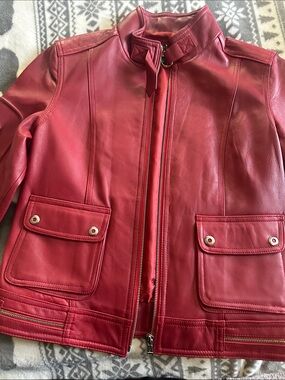 Baby Phat Red Leather Zip-Front Jacket